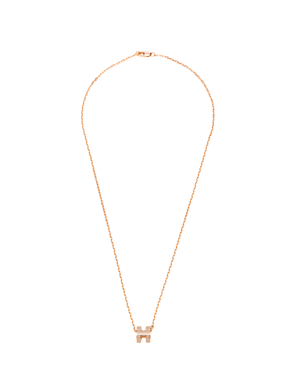 23 NEW HERMES H POP NECKLACE MINI MARRON GLACE RGHW GD 02 16 0342
