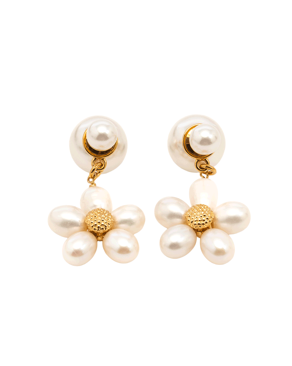 24 NEW DIOR DIORIVIERA TRIBALES EARRINGS WHITE PEARL GHW 10749