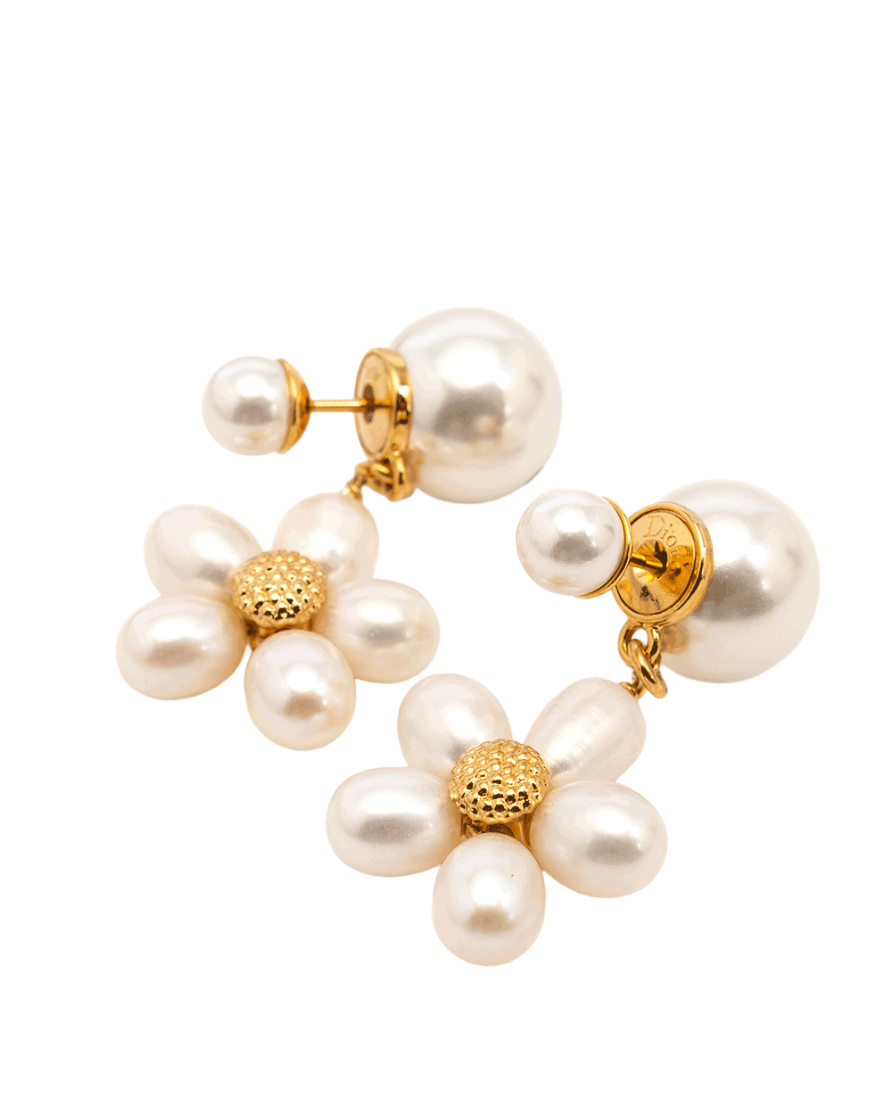 24 NEW DIOR DIORIVIERA TRIBALES EARRINGS WHITE PEARL GHW 10751