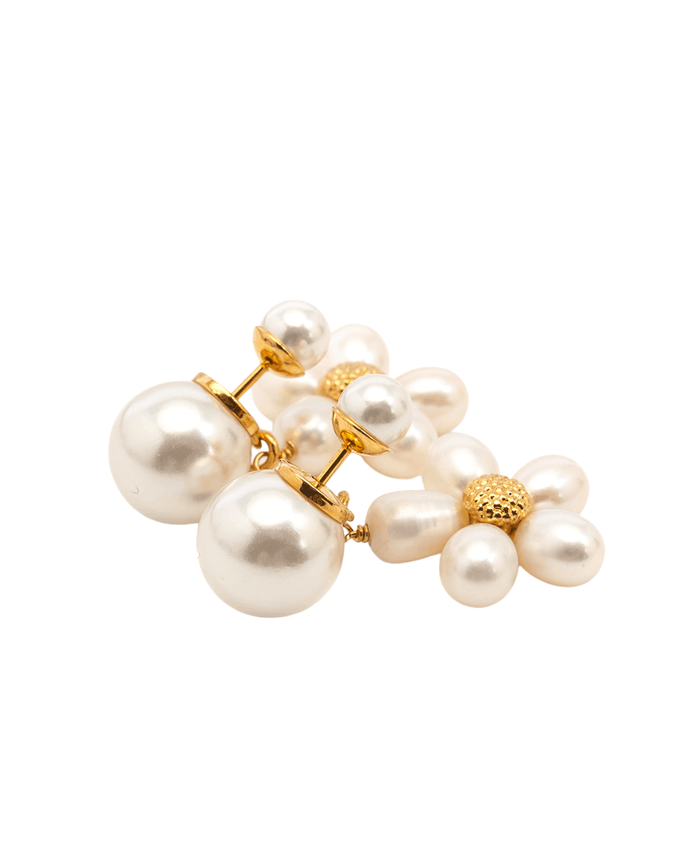 24 NEW DIOR DIORIVIERA TRIBALES EARRINGS WHITE PEARL GHW 10752