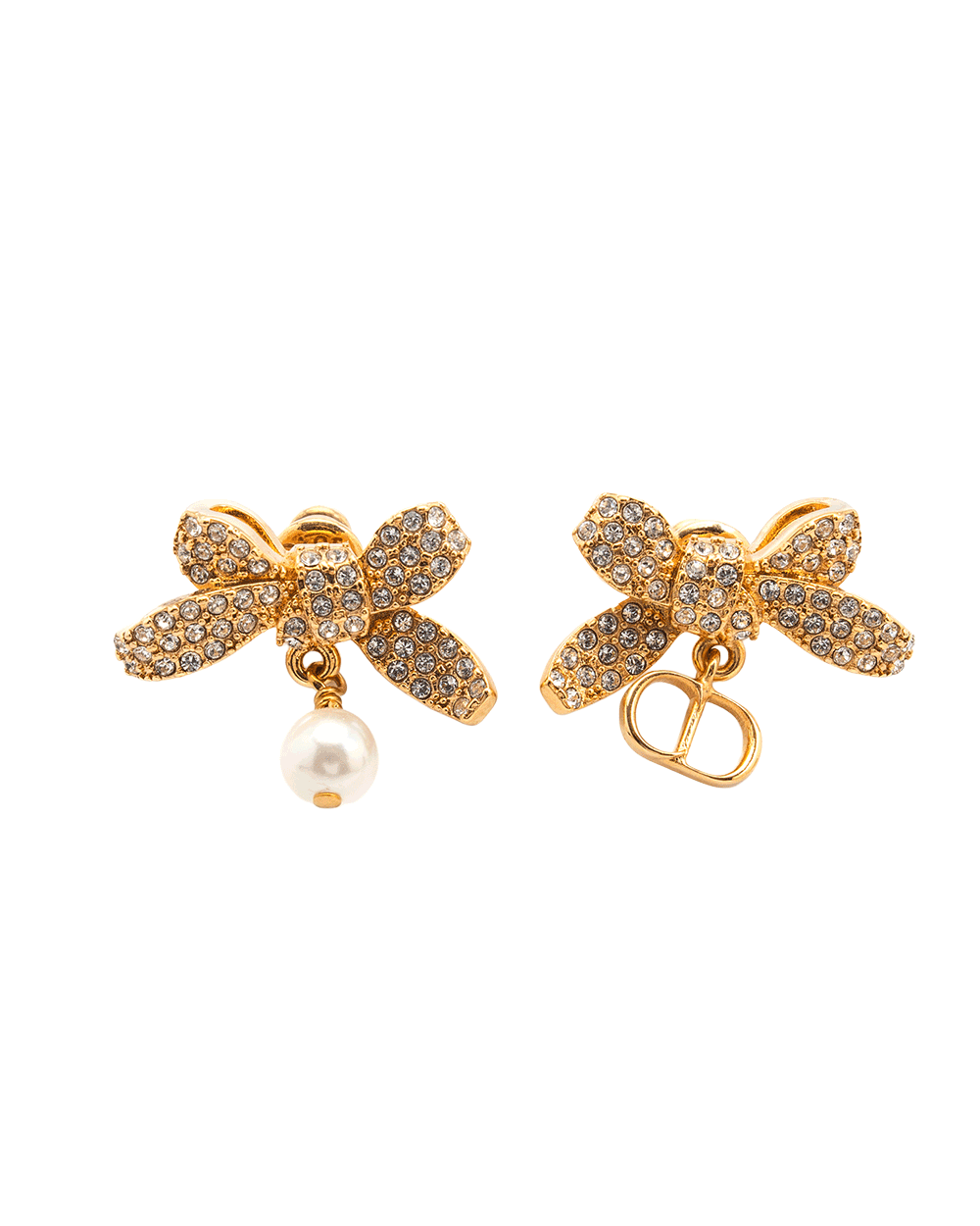 25 NEW DIOR DELICATE BOW EARRINGS CRYSTAL GHW 10756
