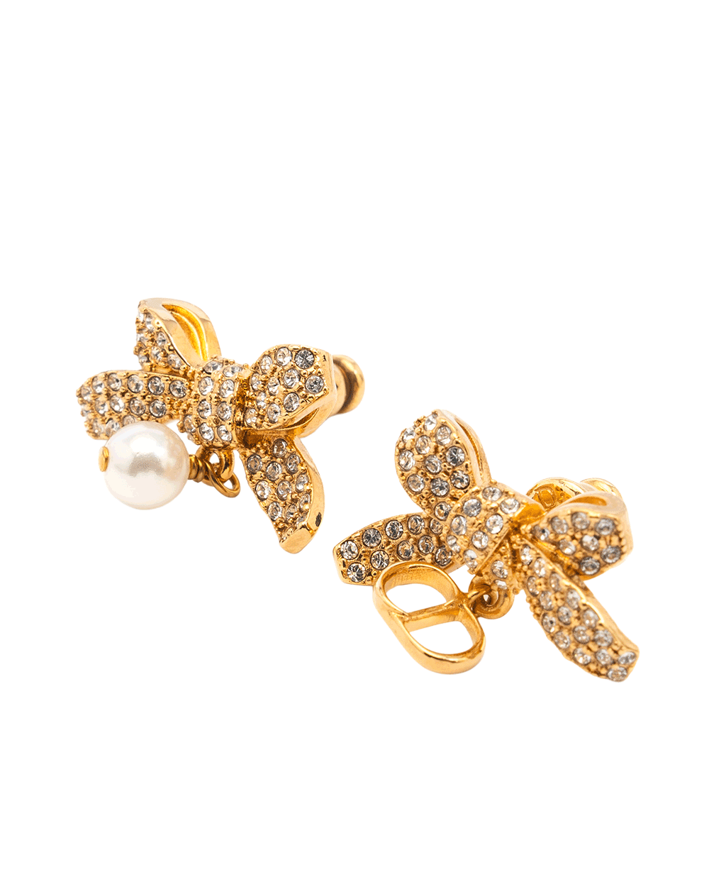 25 NEW DIOR DELICATE BOW EARRINGS CRYSTAL GHW 10762
