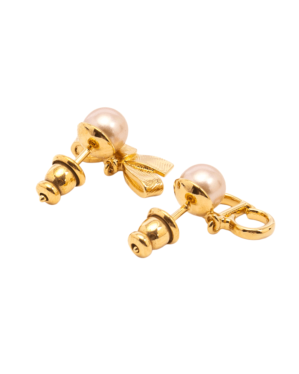 26 NEW DIOR CD MINI BOW EARRING PEARL GHW 10773