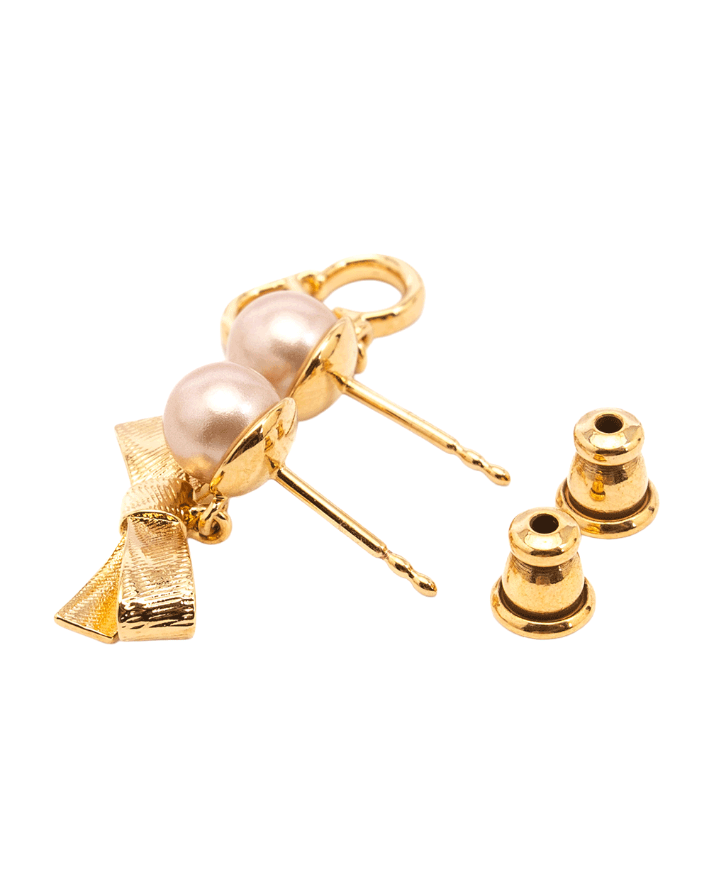 26 NEW DIOR CD MINI BOW EARRING PEARL GHW 10774