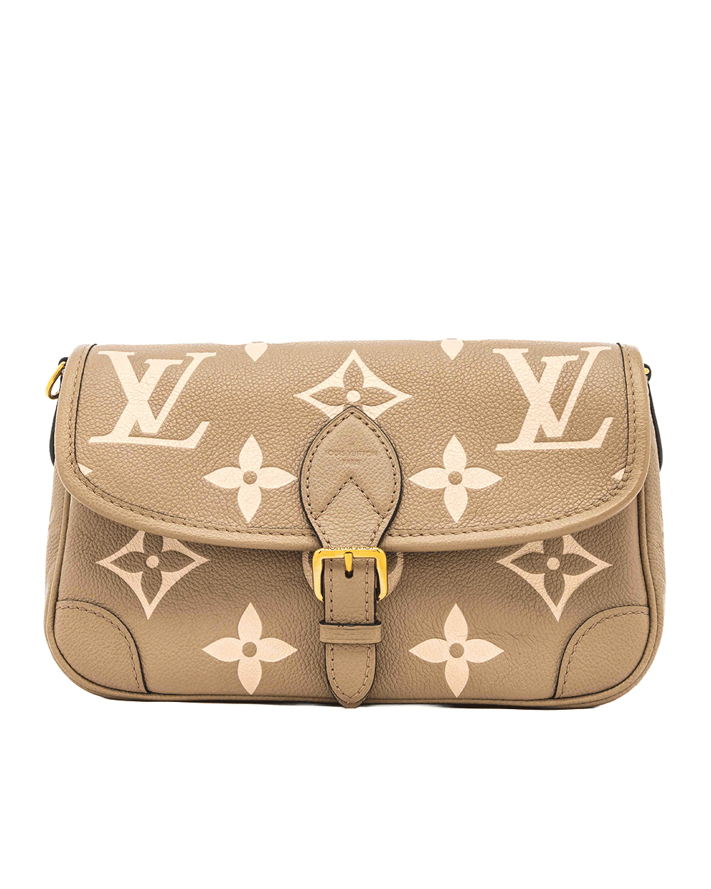 3 LV DIANE BLACK MONOGRAM CANVAS BEIGE MONOGRAM CALF GHW MICROCHIP 0088