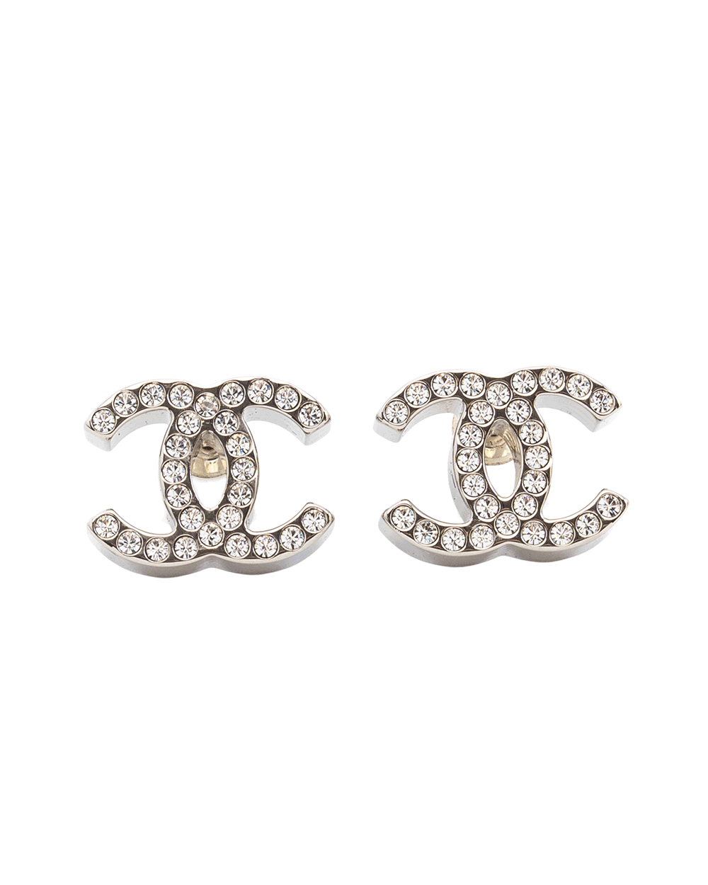 30 NEW CHANEL EARRING CC LOGO 1.5 CM CRYSTAL SHW 10777