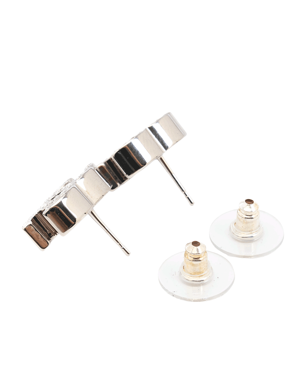 30 NEW CHANEL EARRING CC LOGO 1.5 CM CRYSTAL SHW 10783