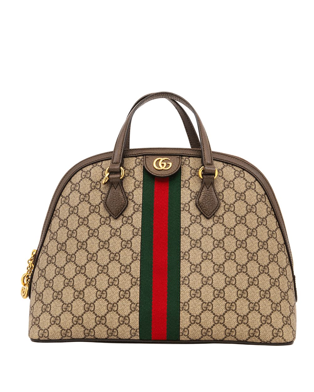 34 GUCCI OPHIDIA TOP HANDLE DOME MEDIUM BROWN GG MONOGRAM CANVAS GHW 524533 520981 0827