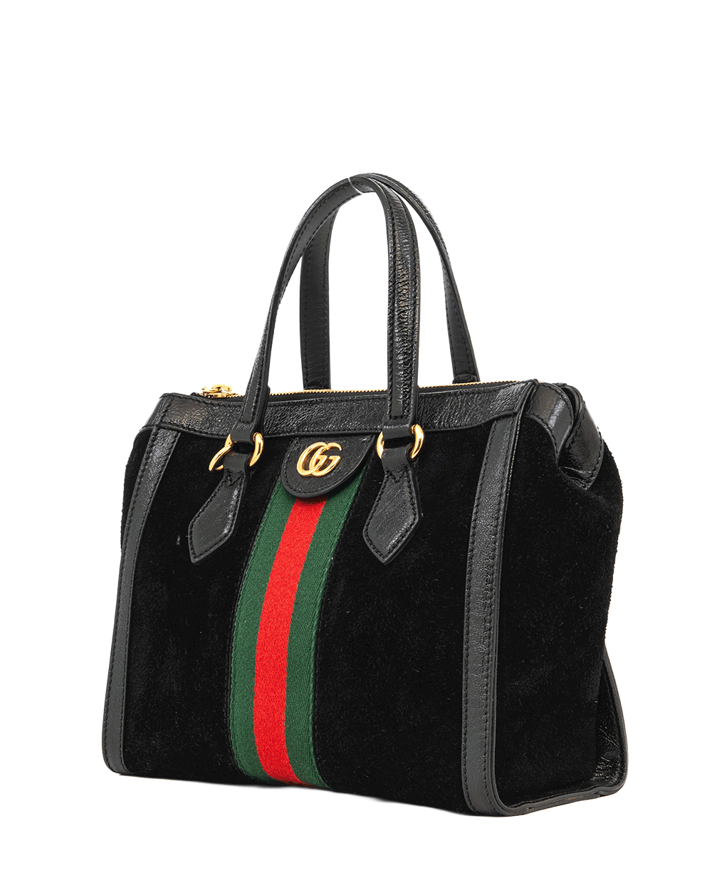37 GUCCI OPHIDIA HANDBAG BLACK RED GREEN SUEDE GHW 547551 520981 0628