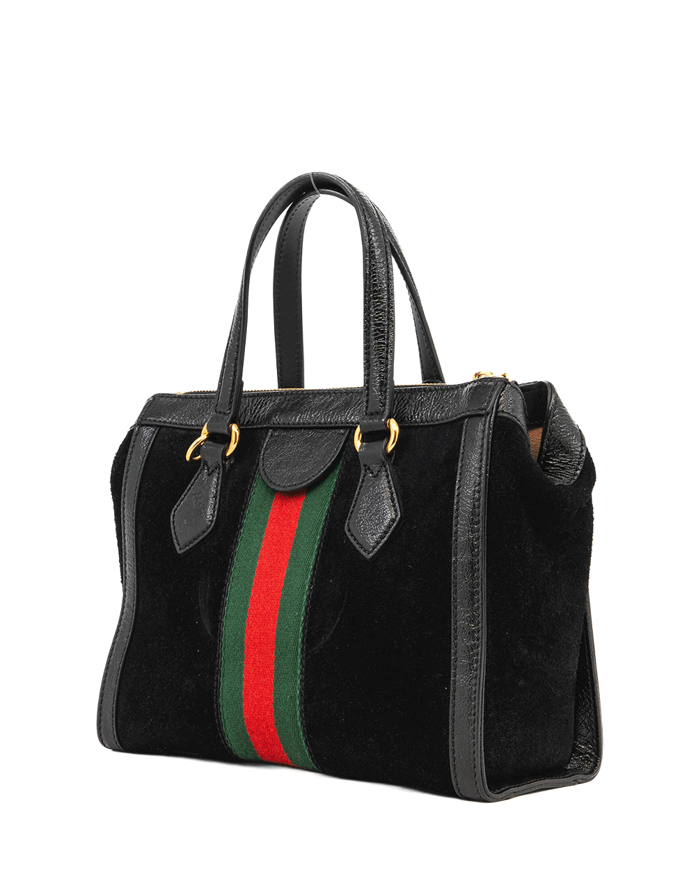 37 GUCCI OPHIDIA HANDBAG BLACK RED GREEN SUEDE GHW 547551 520981 0629