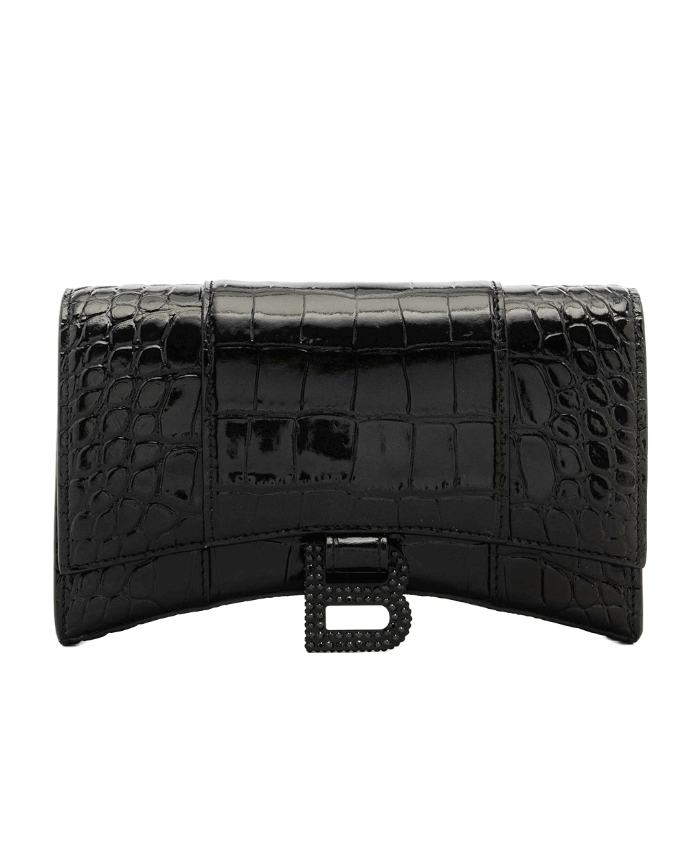 4 BALENCIAGA HOURGLASS XS BLACK CROC BHW 1844