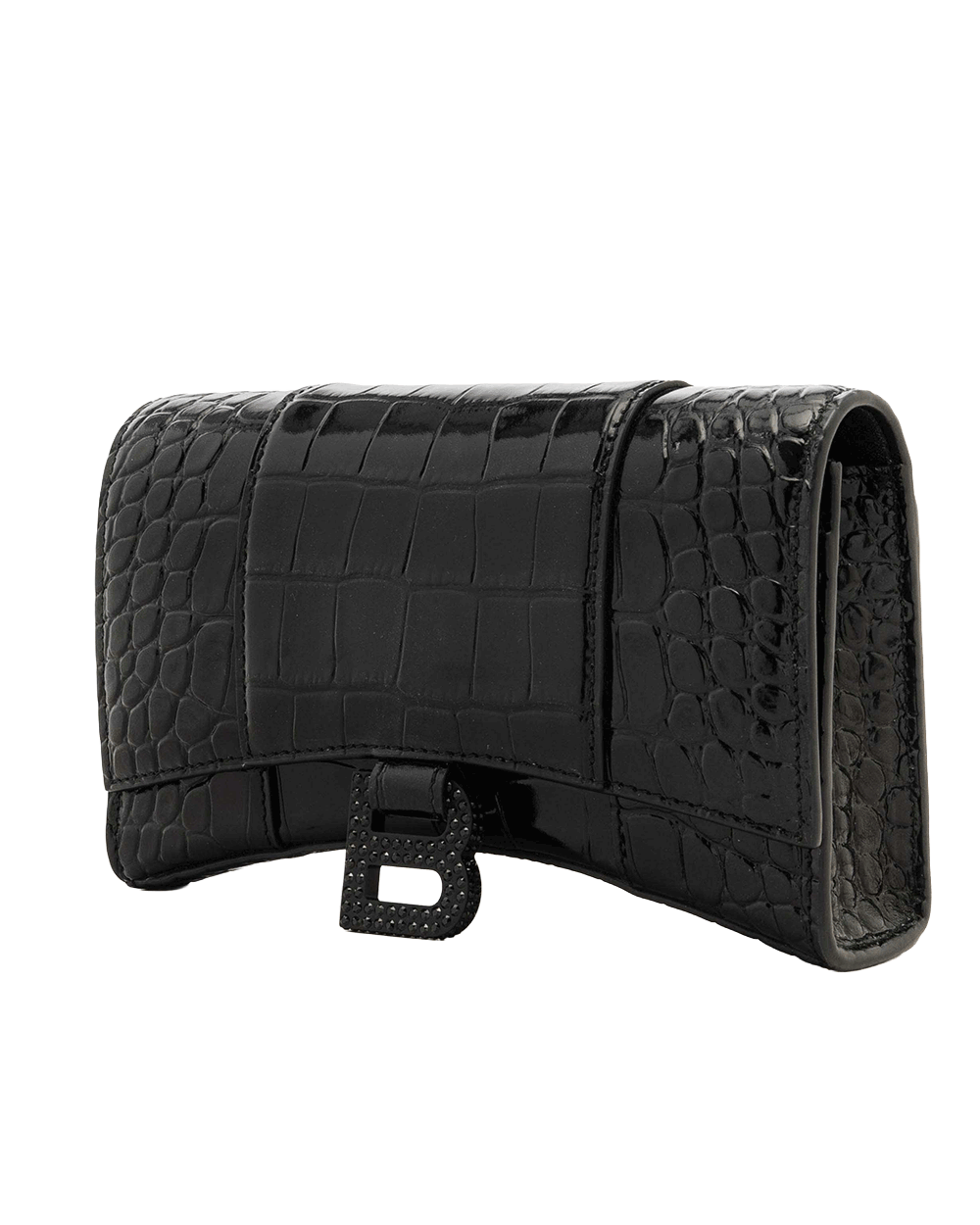 4 BALENCIAGA HOURGLASS XS BLACK CROC BHW 1845