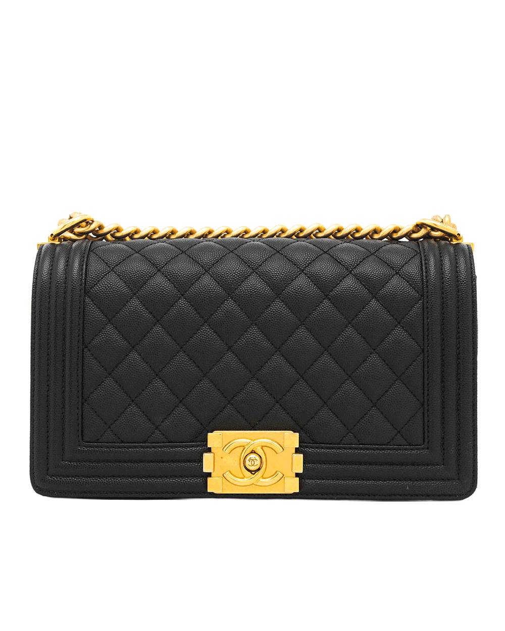 4 CHANEL BOY 10 BLACK CAVIAR GHW HG9C6K31 0109