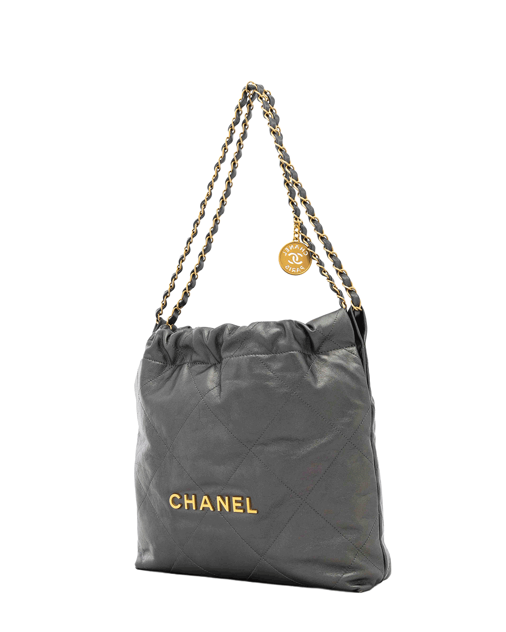 4 CHANEL TOTE 22 SMALL GRAY MATTALIC LAMB GHW CXKL3JE 0866