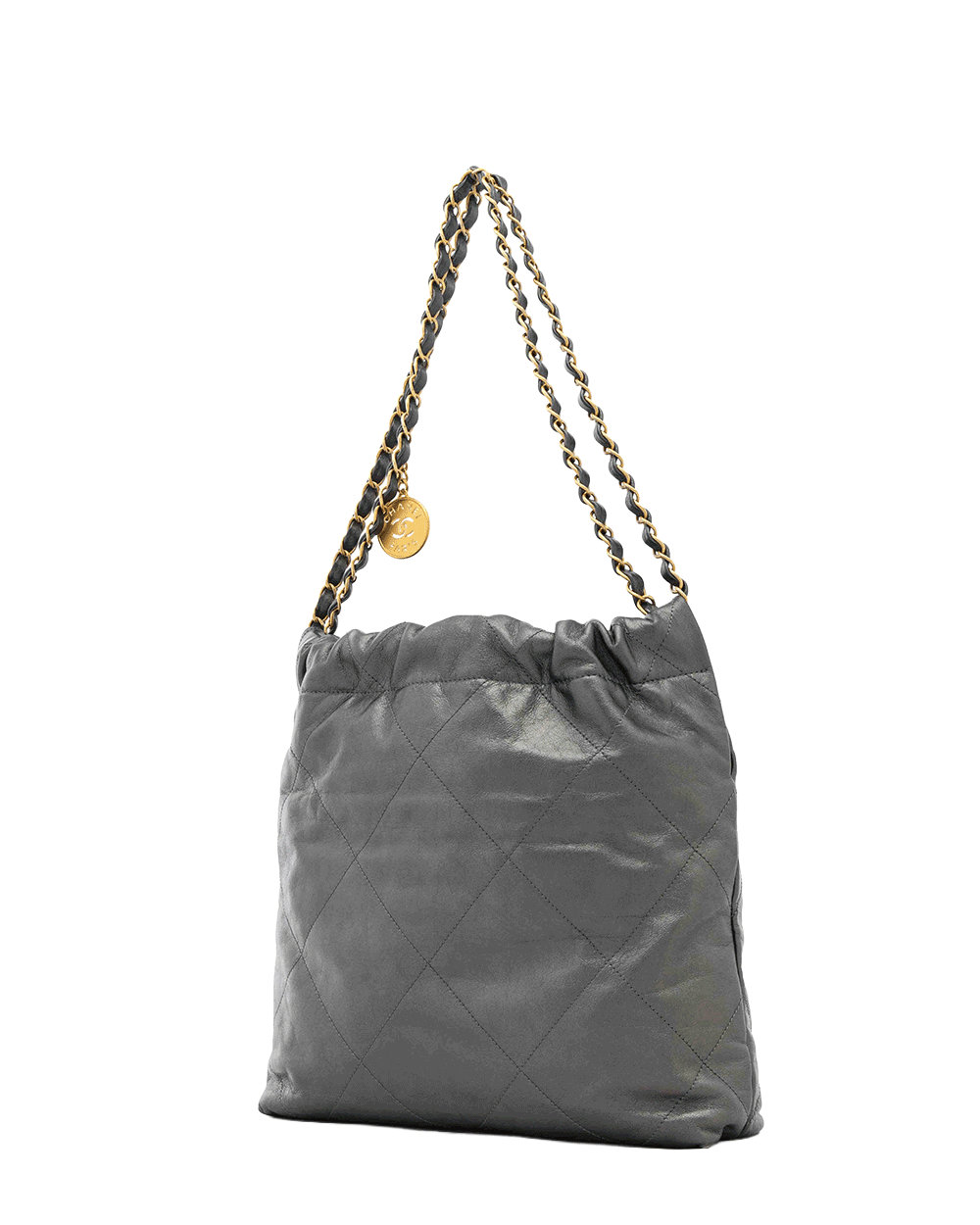 4 CHANEL TOTE 22 SMALL GRAY MATTALIC LAMB GHW CXKL3JE 0867