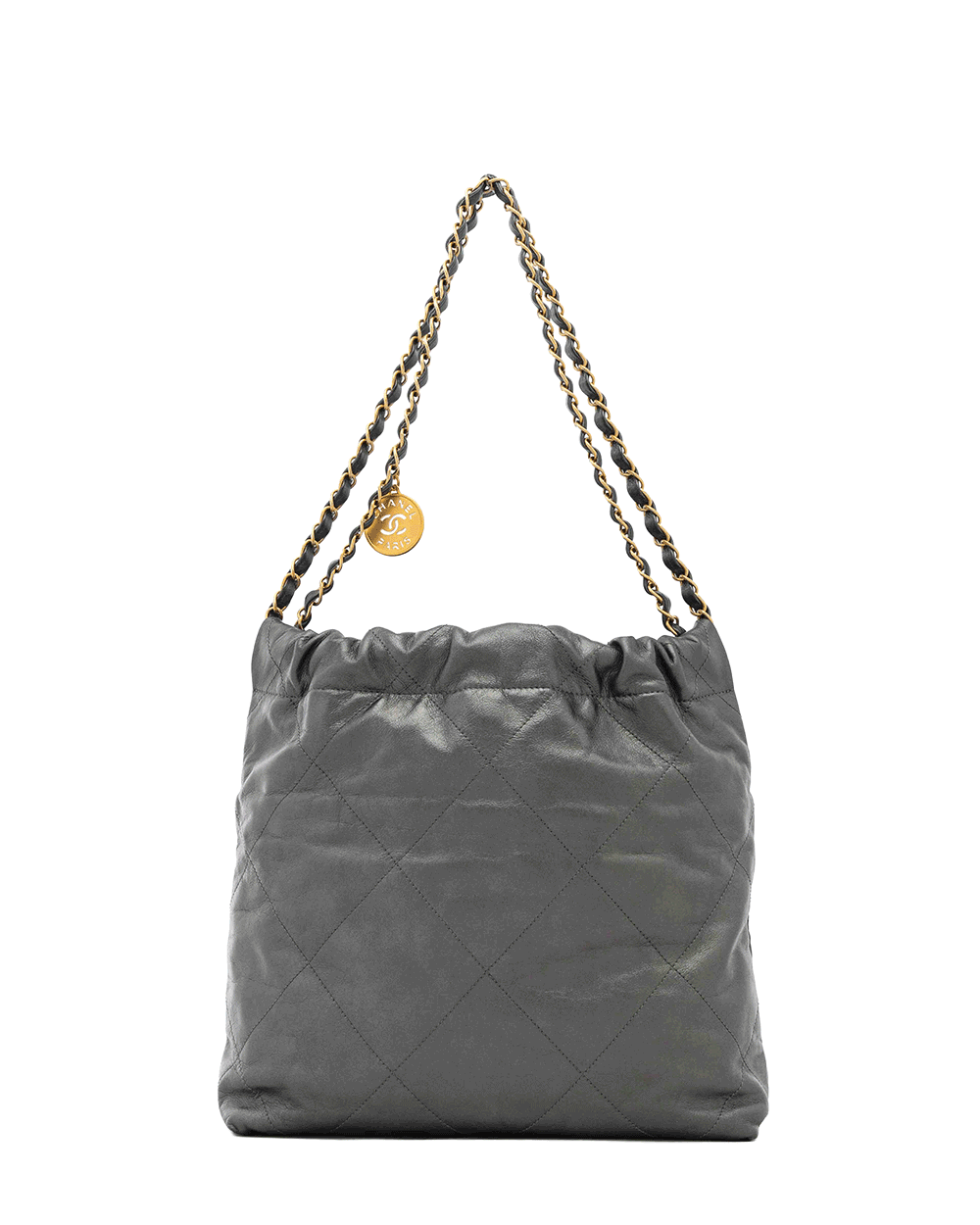 4 CHANEL TOTE 22 SMALL GRAY MATTALIC LAMB GHW CXKL3JE 0868