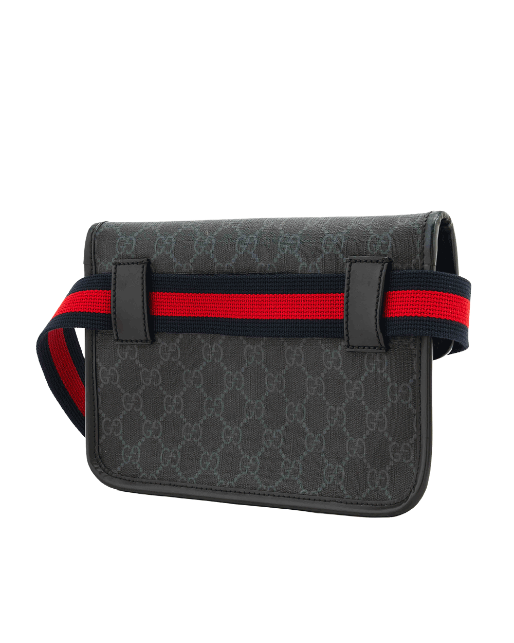 43 GUCCI BELT BAG SQUARE THIN BLACK GG SUPREME MONOGRAM CANVAS SHW 598113 525040 1643