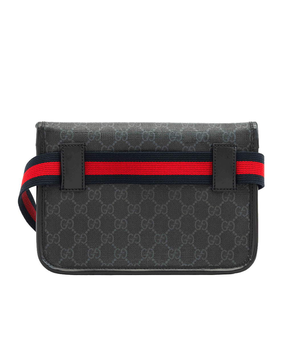 43 GUCCI BELT BAG SQUARE THIN BLACK GG SUPREME MONOGRAM CANVAS SHW 598113 525040 1646