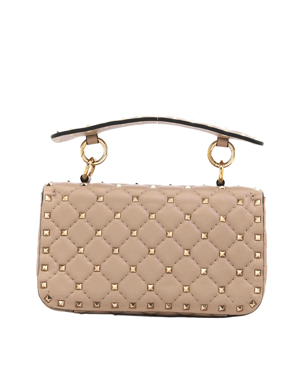 44 VALENTINO ROCKSTUD SPIKE SHOULDER BAG SMALL BEIGE CALF GHW 1623