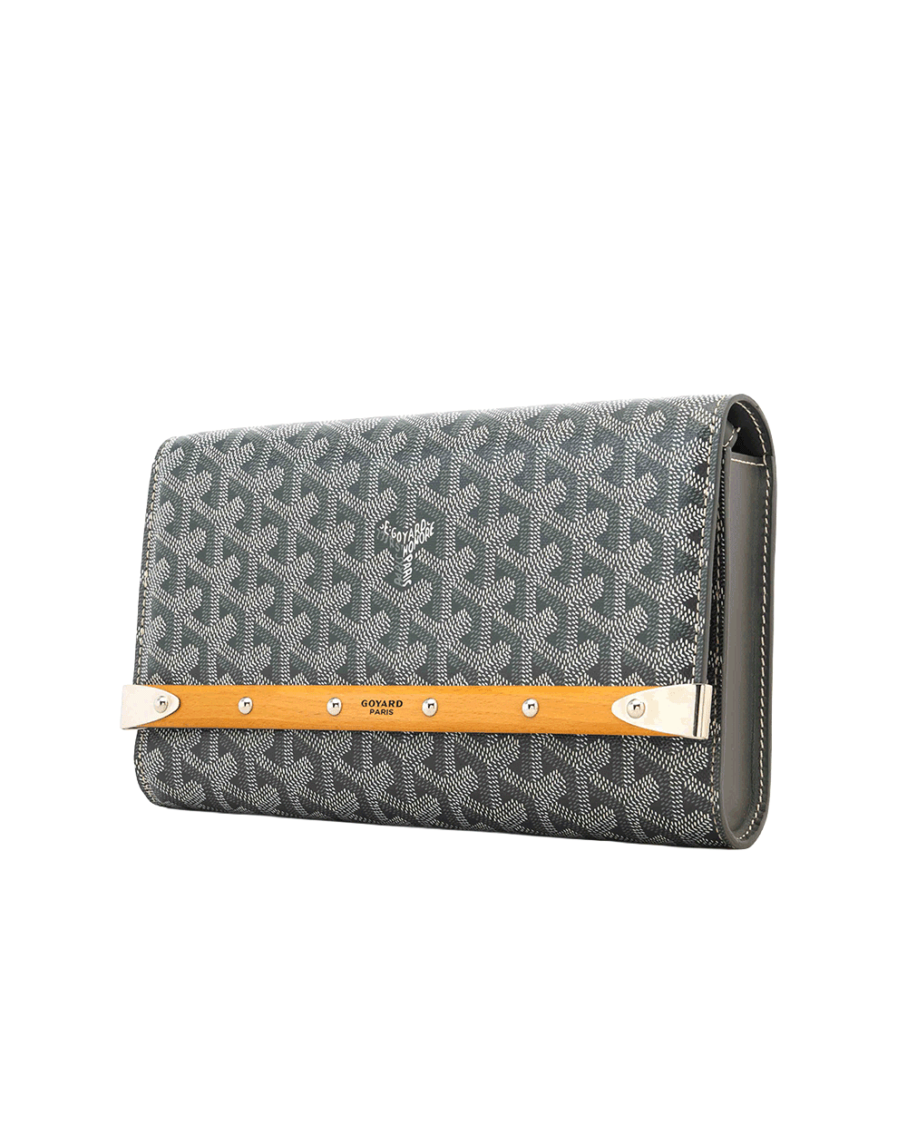 45 GOYARD MONTE CARLO CLUTCH WITH STRAP PM GRAY CANVAS SHW LAR020238 1513