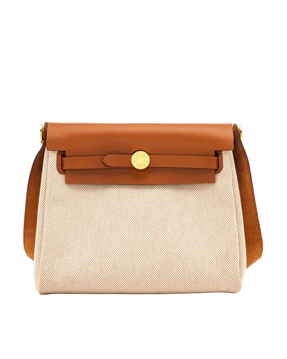 46 HERMES HERBAG ZIP 20 ECRU BEIGE FAUVE CANVAS GHW K MN 007 KD 1759