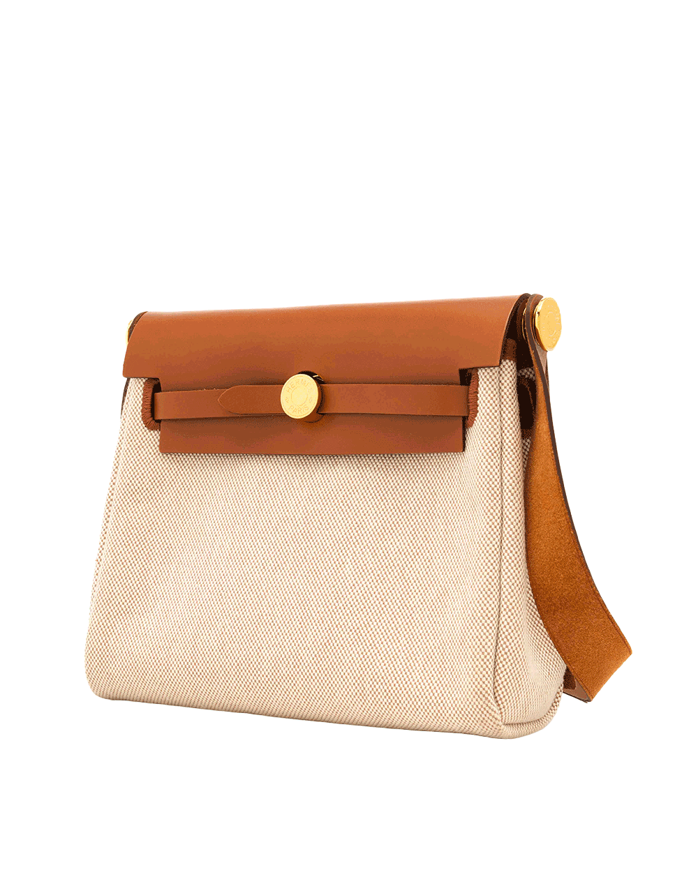 46 HERMES HERBAG ZIP 20 ECRU BEIGE FAUVE CANVAS GHW K MN 007 KD 1760