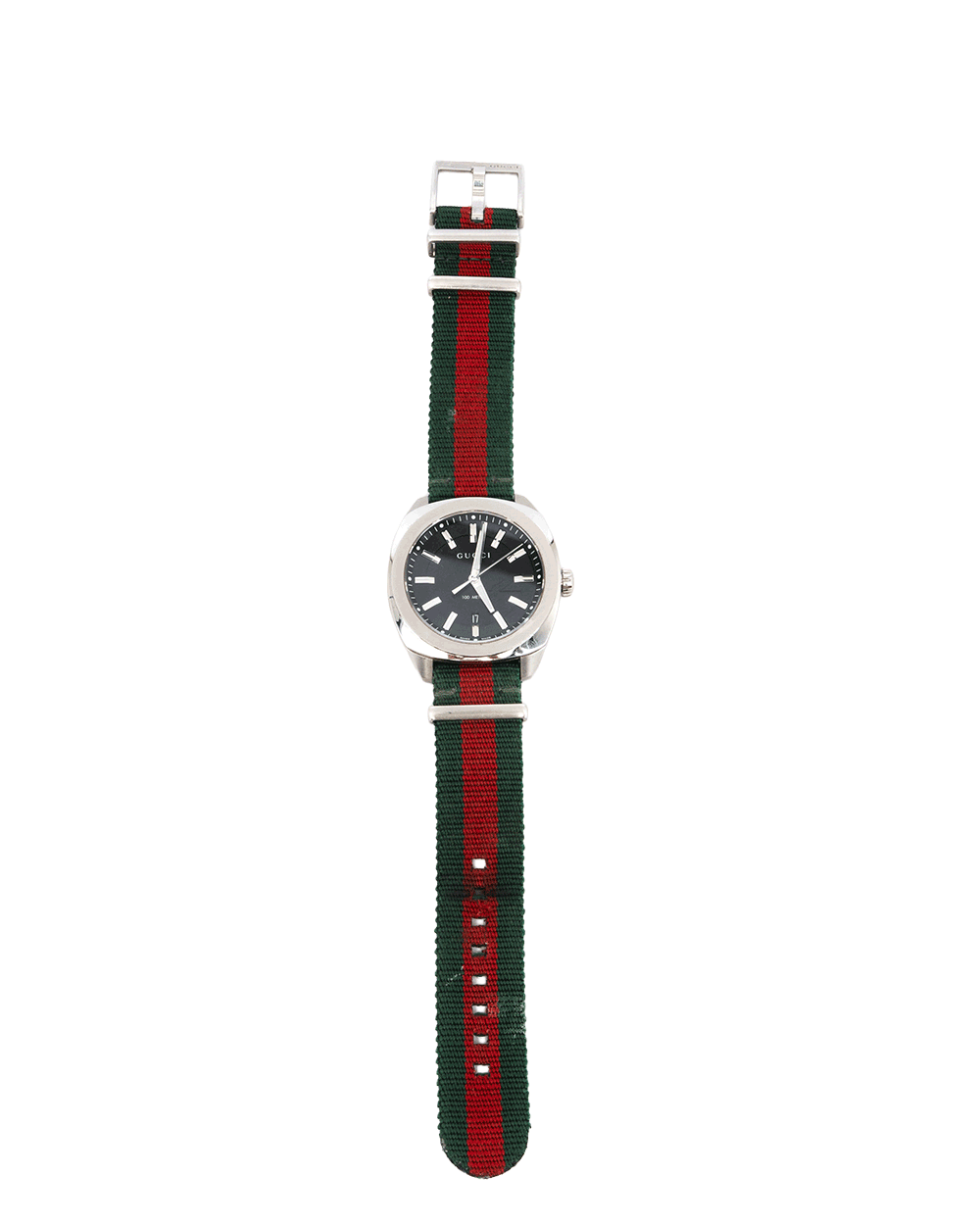 5 GUCCI GG2570 WATCH 41MM BLACK RED GREEN STAINLESS SEEL GHW 18034474 0616