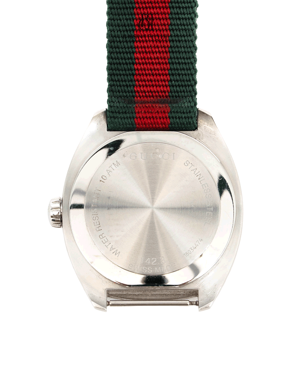 5 GUCCI GG2570 WATCH 41MM BLACK RED GREEN STAINLESS SEEL GHW 18034474 0621