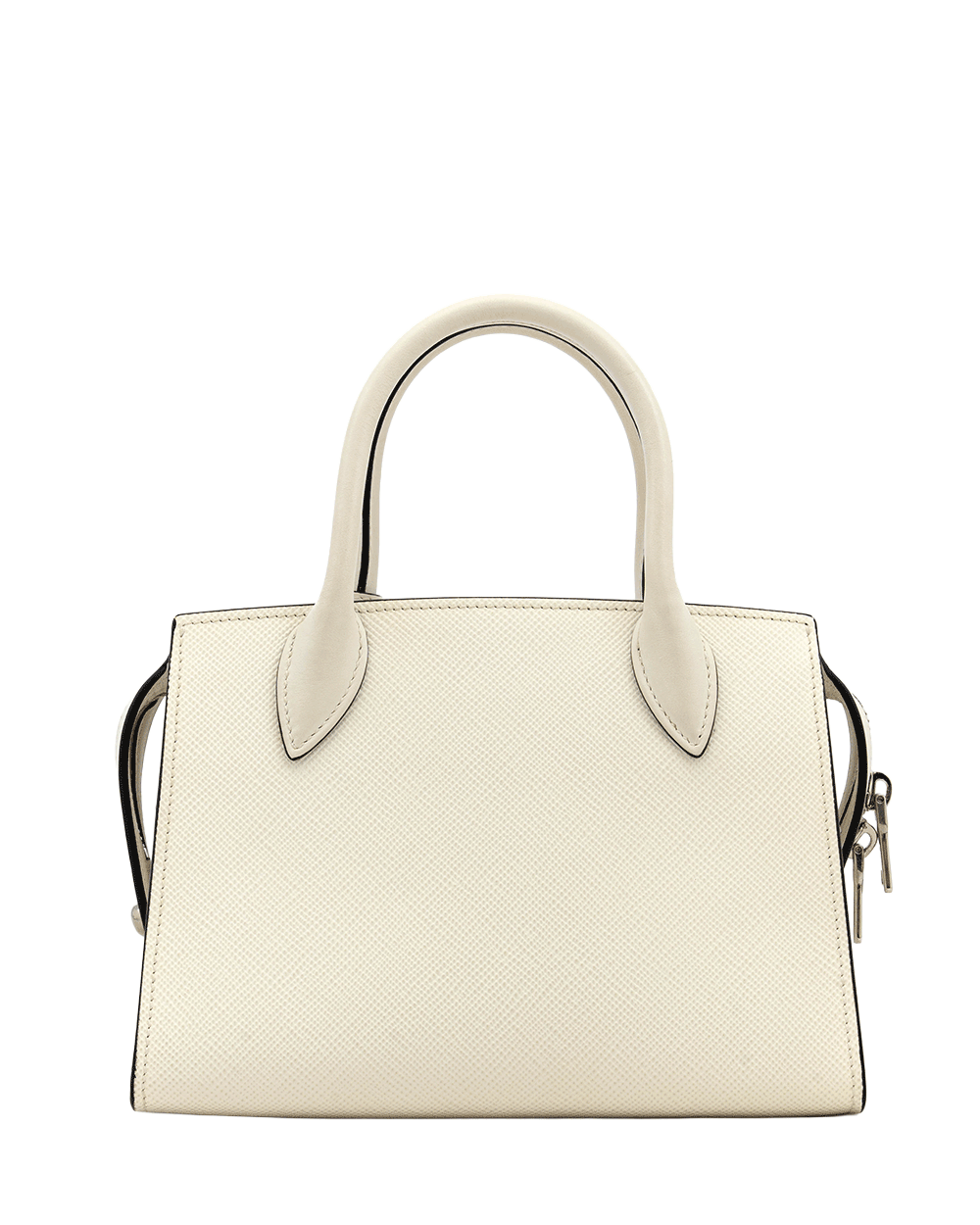 5 PRADA MONOCHORME TOP HANDLE MINI WHITE CALF SHW 0399