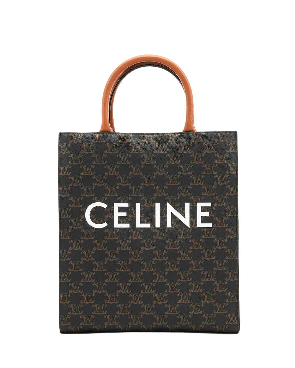 54 CELINE CABAS VERTICAL SMALL BROWN TAN CANVAS GHW F LM 2250 F AT 2200 1128