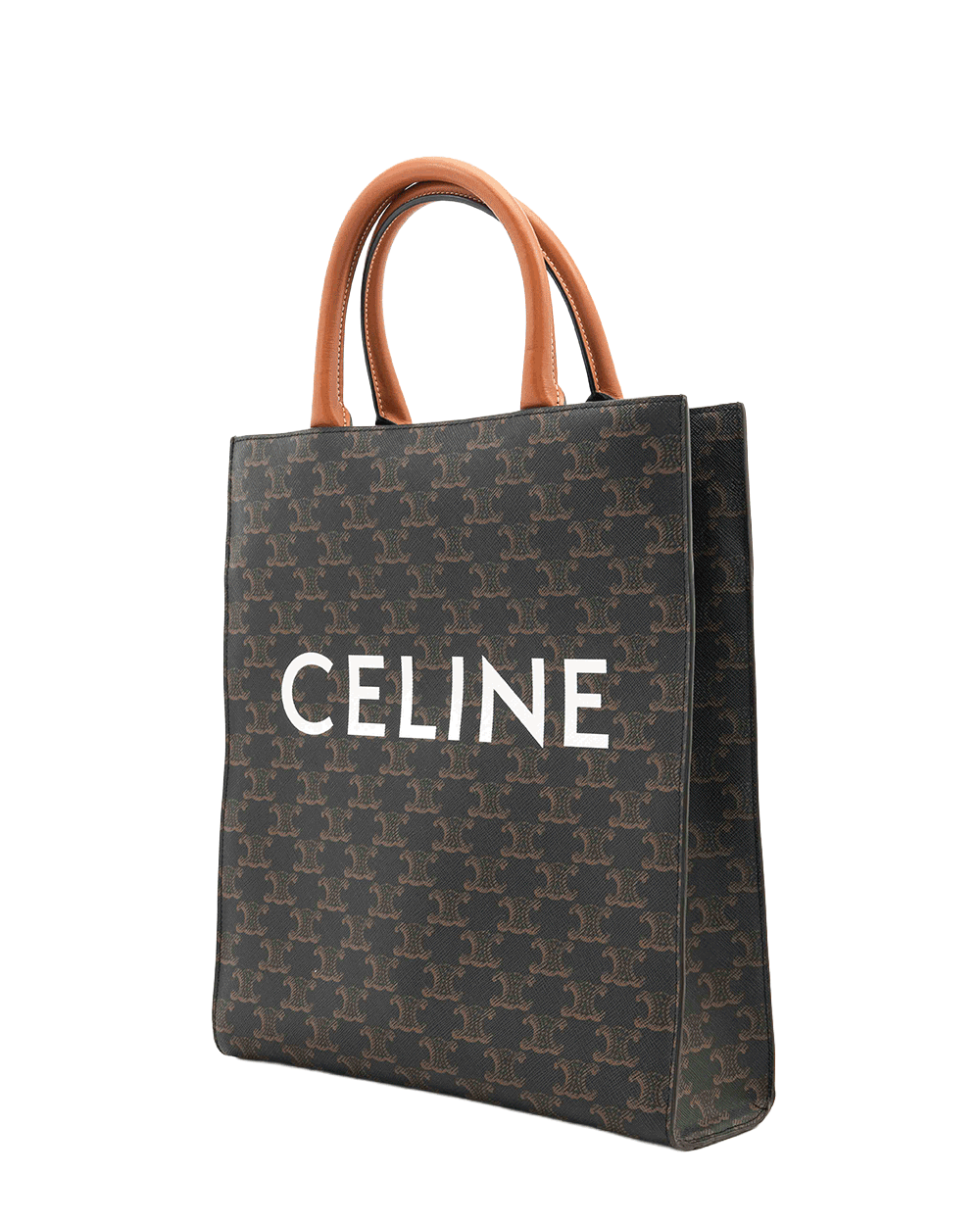 54 CELINE CABAS VERTICAL SMALL BROWN TAN CANVAS GHW F LM 2250 F AT 2200 1129