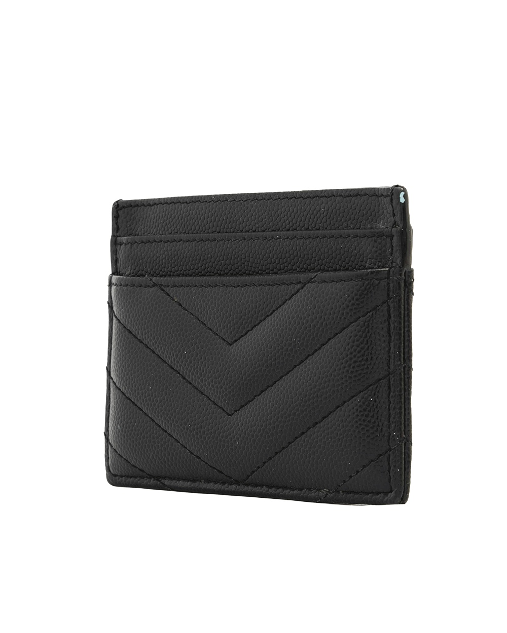 61 YSL CARD SLOT SHORT BLACK CHEVRON GHW 1806