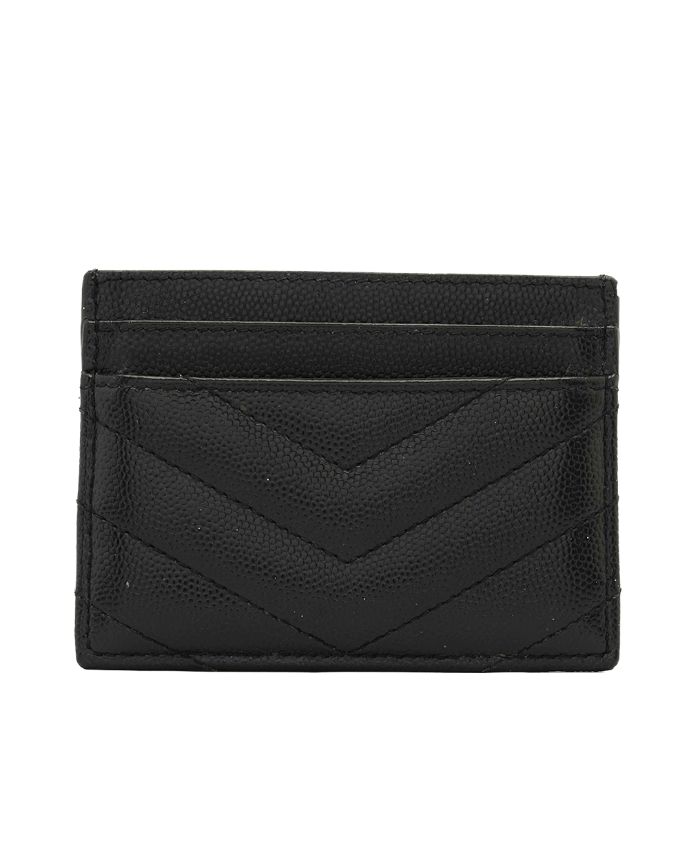 61 YSL CARD SLOT SHORT BLACK CHEVRON GHW 1807