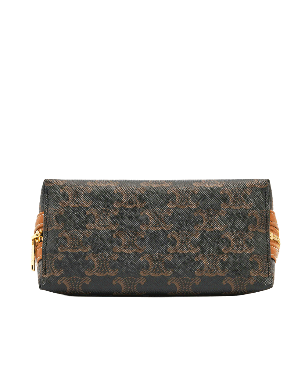 62 CELINE CLUTCH ON CHAIN BROWN CANVAS GHW S AN 4292 1783