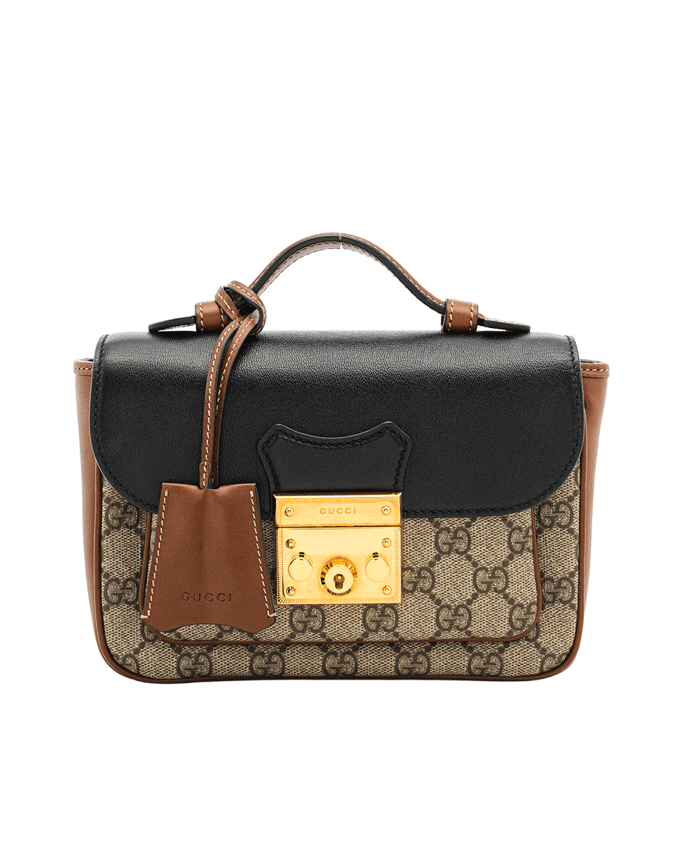 64 GUCCI PADLOCK FLAP BROWN BLACK GG MONOGRAM CANVAS GHW 658487 525040 1263