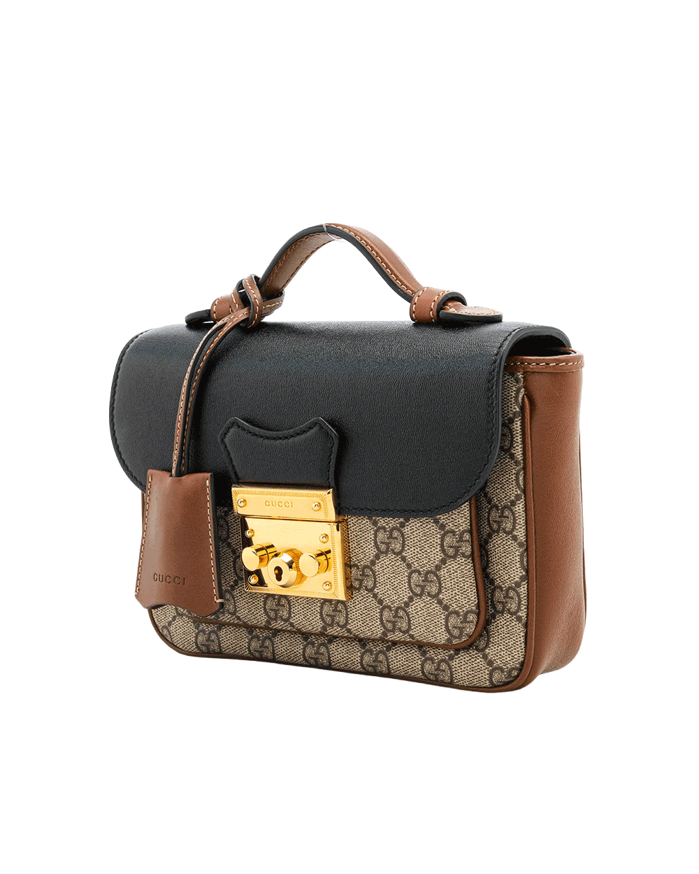64 GUCCI PADLOCK FLAP BROWN BLACK GG MONOGRAM CANVAS GHW 658487 525040 1264