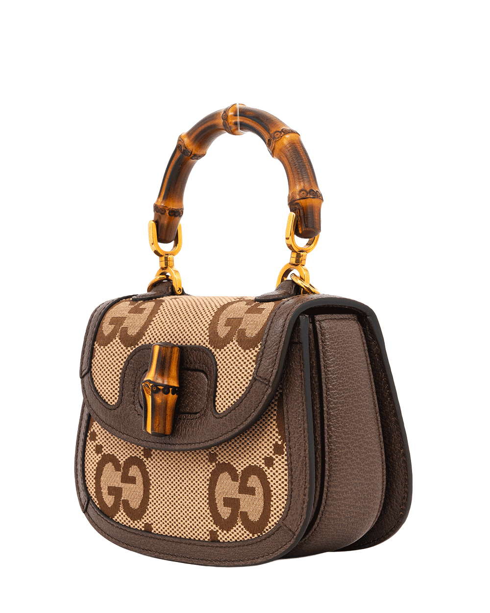 64 NEW GUCCI BAMBOO 1947 MINI BROWN JUMBO GG MONOGRAM GHW 686864 486628 0465