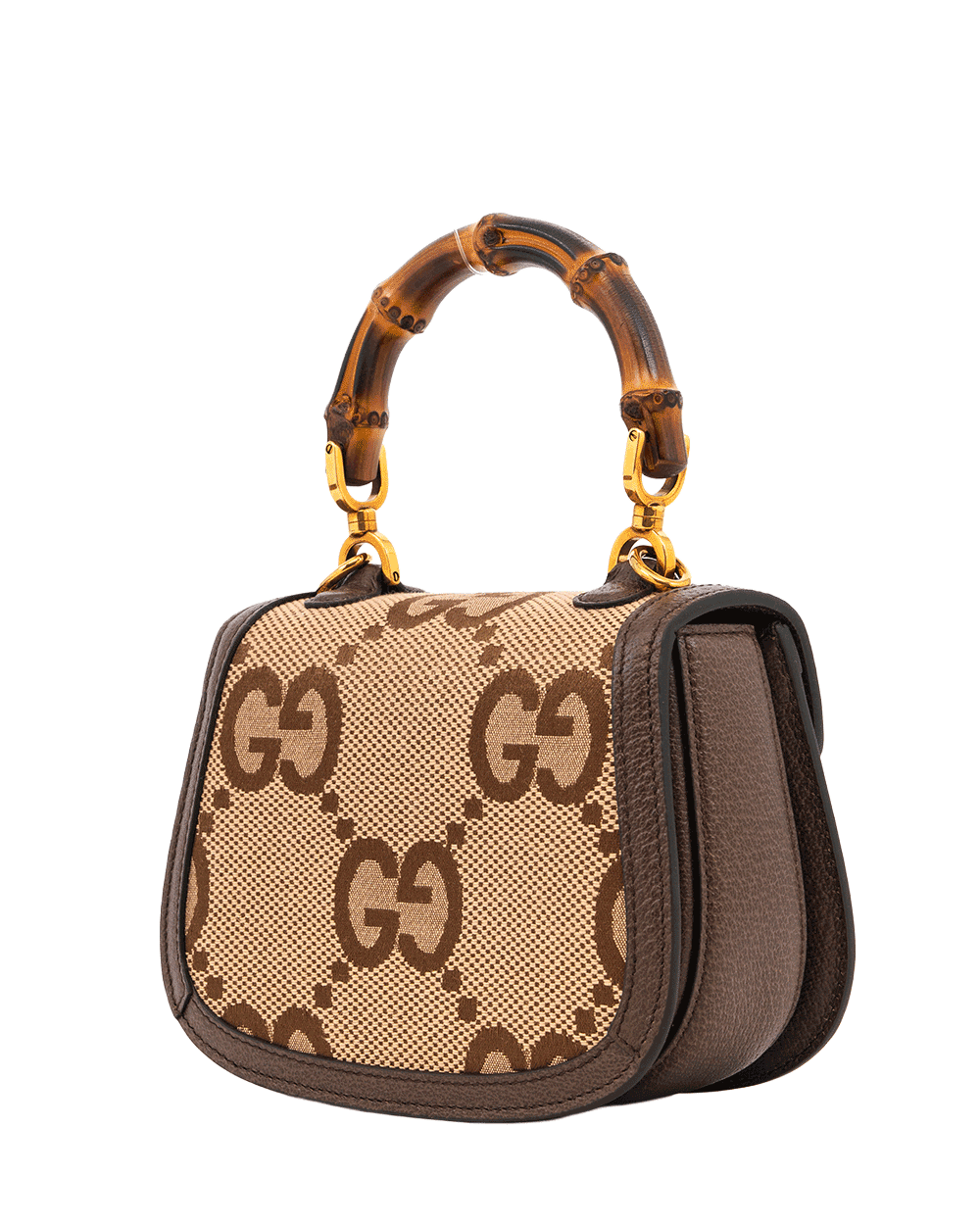 64 NEW GUCCI BAMBOO 1947 MINI BROWN JUMBO GG MONOGRAM GHW 686864 486628 0466