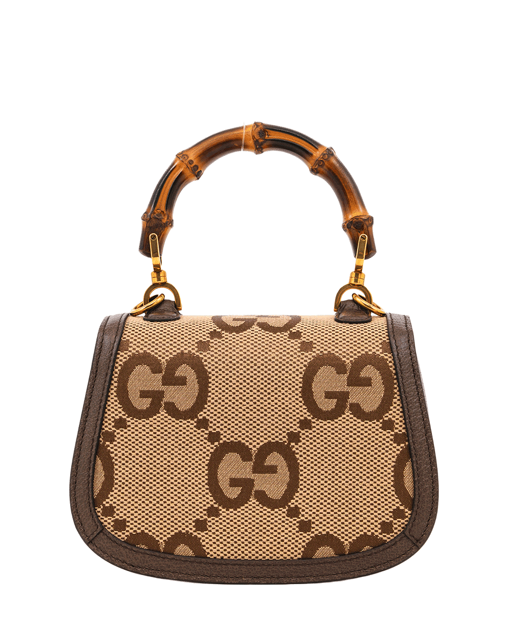 64 NEW GUCCI BAMBOO 1947 MINI BROWN JUMBO GG MONOGRAM GHW 686864 486628 0467