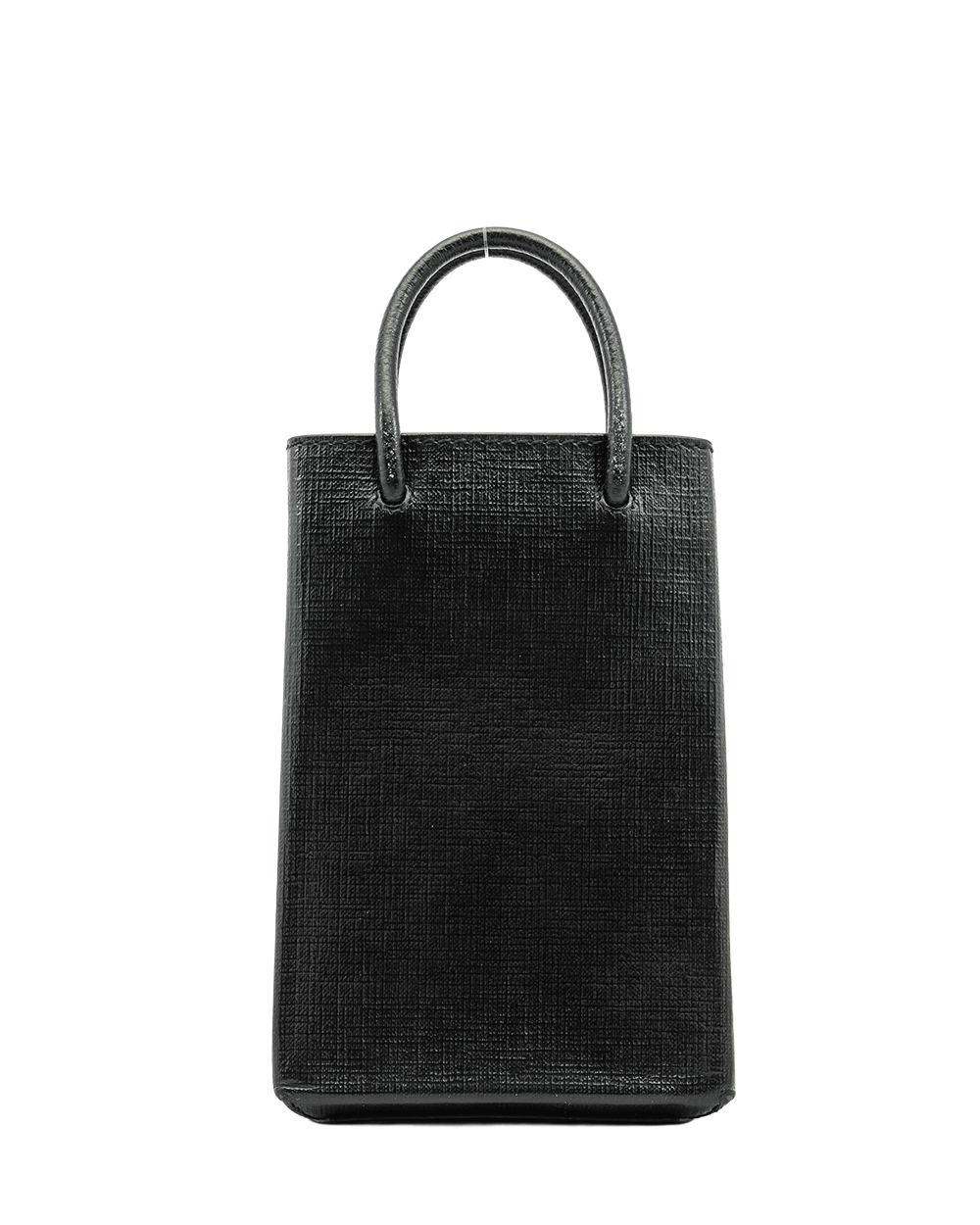 7 BALENCIAGA SHOPPING PHONE TOTE BLACK CANVAS SHW 593325 1000 R568024 0361