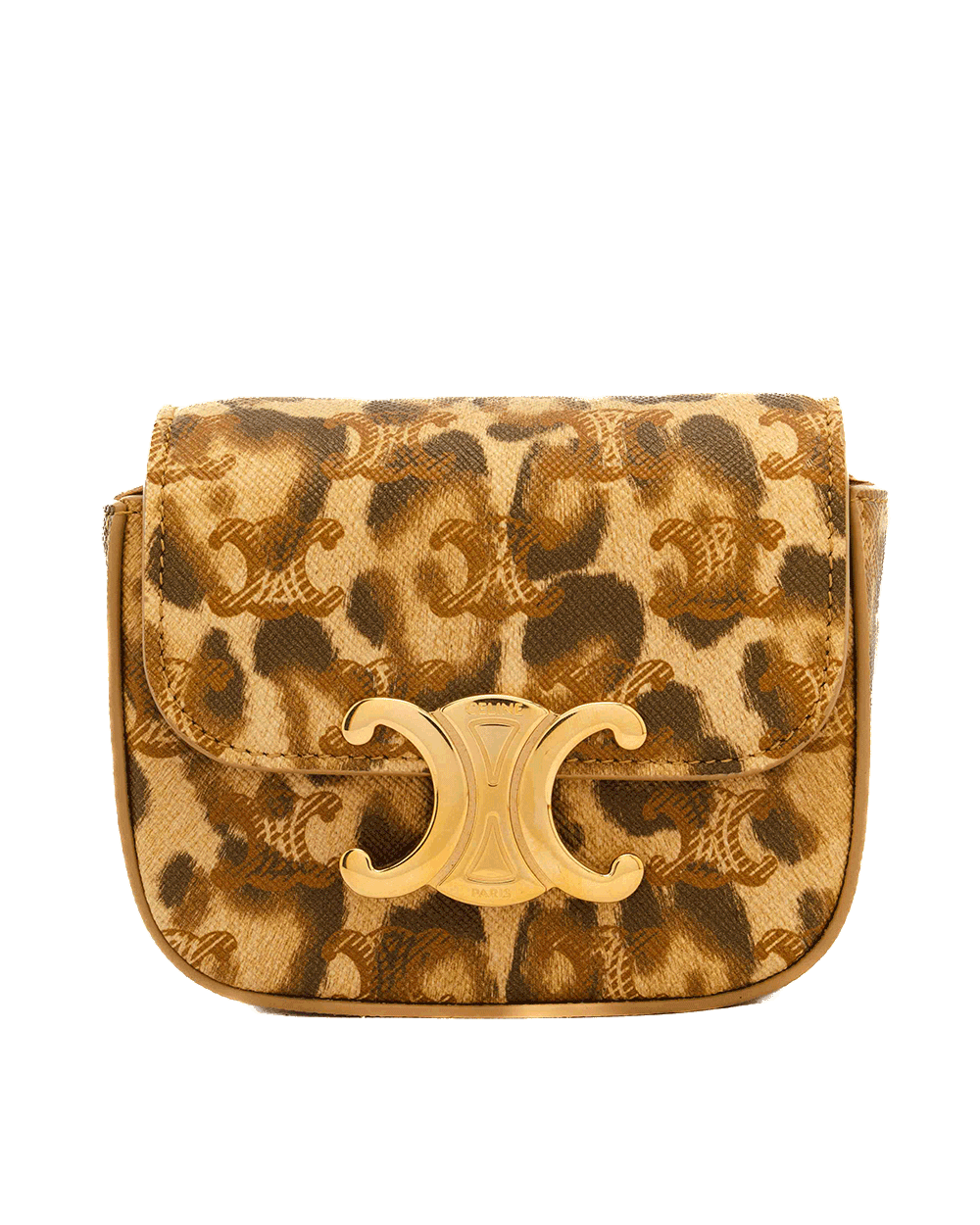 7 CELINE CLAIDE TRIOMPHE MINI YELLOW LEOPARD CANVAS GHW S SD 4273 1009