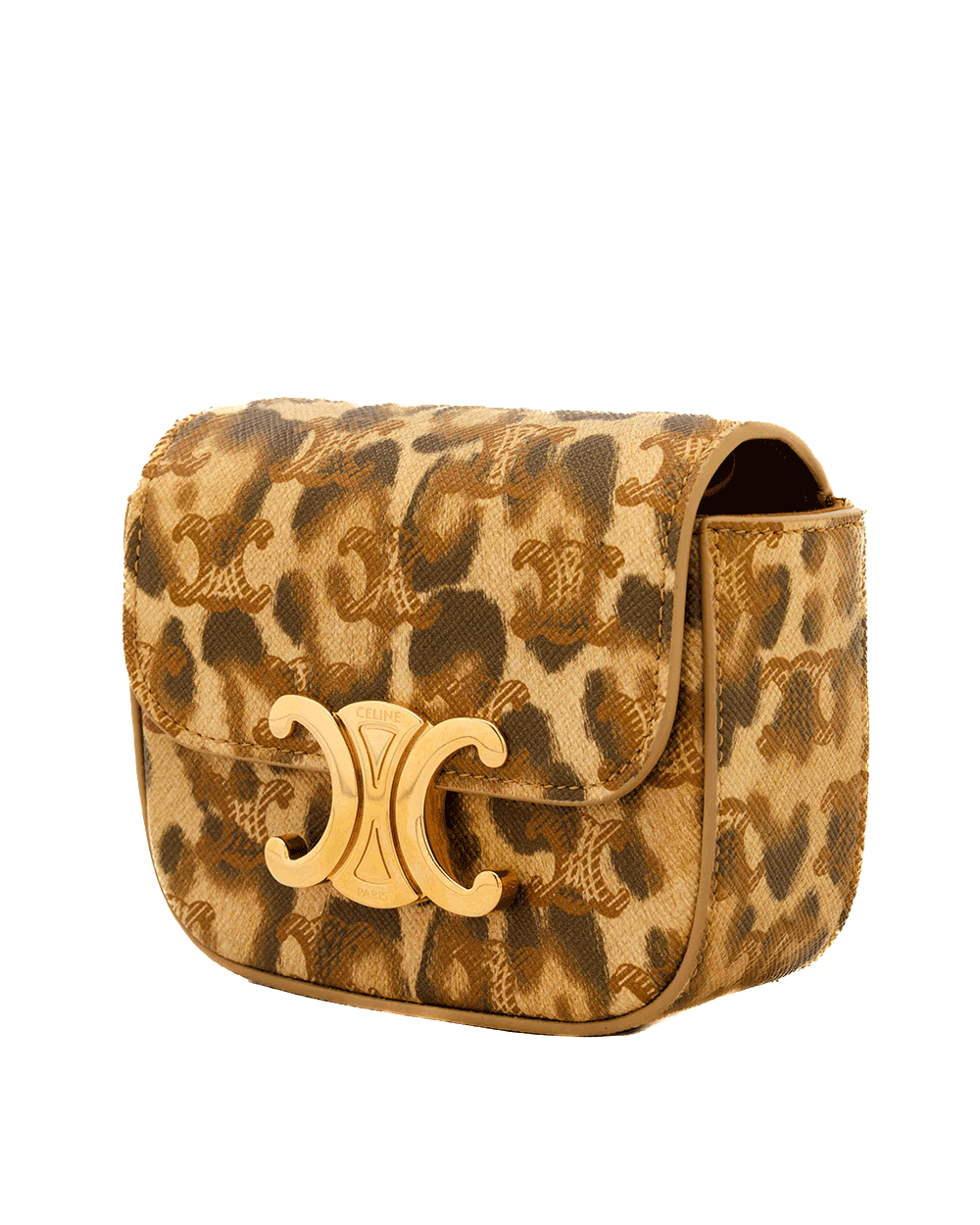 7 CELINE CLAIDE TRIOMPHE MINI YELLOW LEOPARD CANVAS GHW S SD 4273 1010