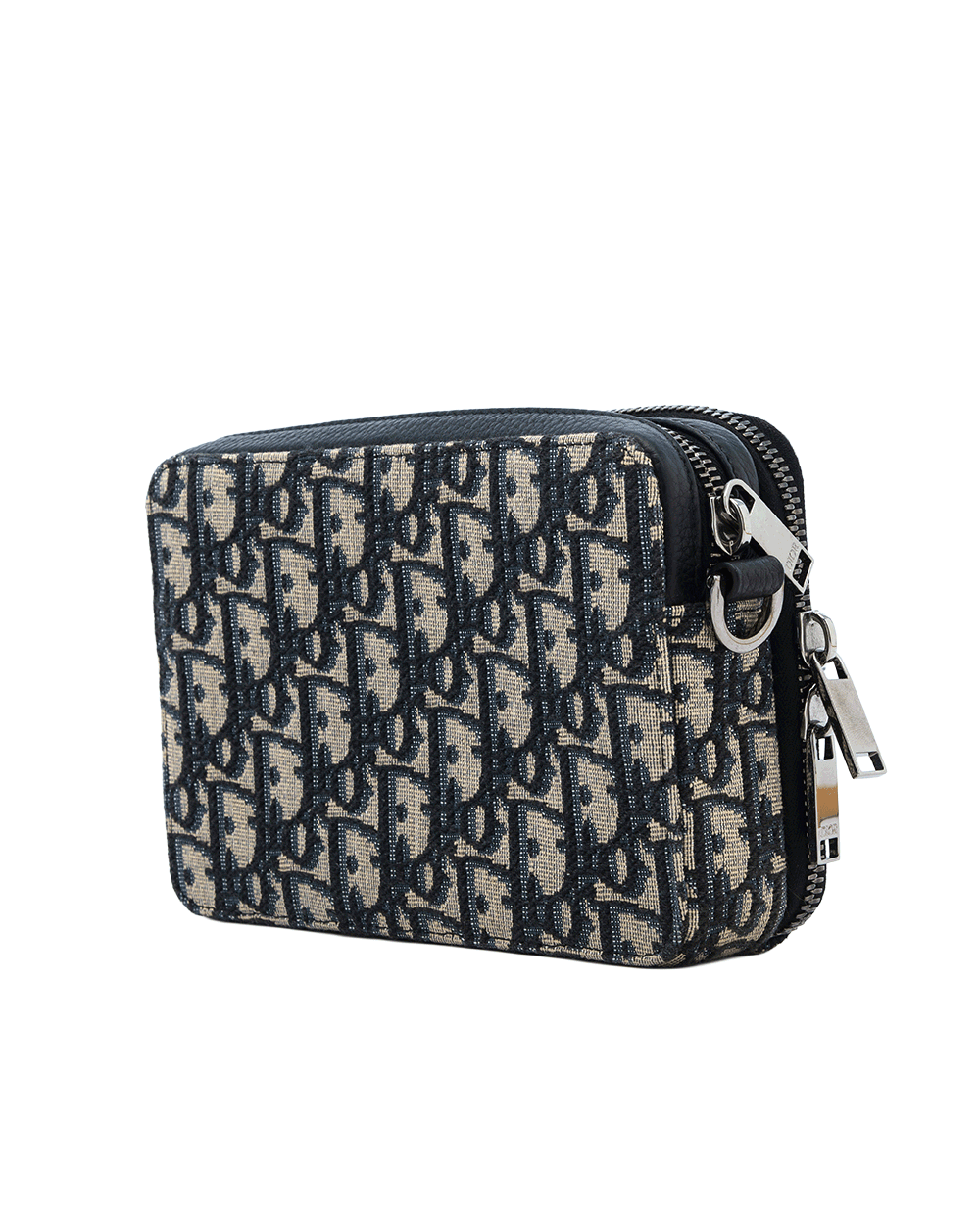 7 DIOR ZIPPED POUCH WITH STRAP BLACK OBLIQUE JACUARD SHW 11 BO 0262 0459