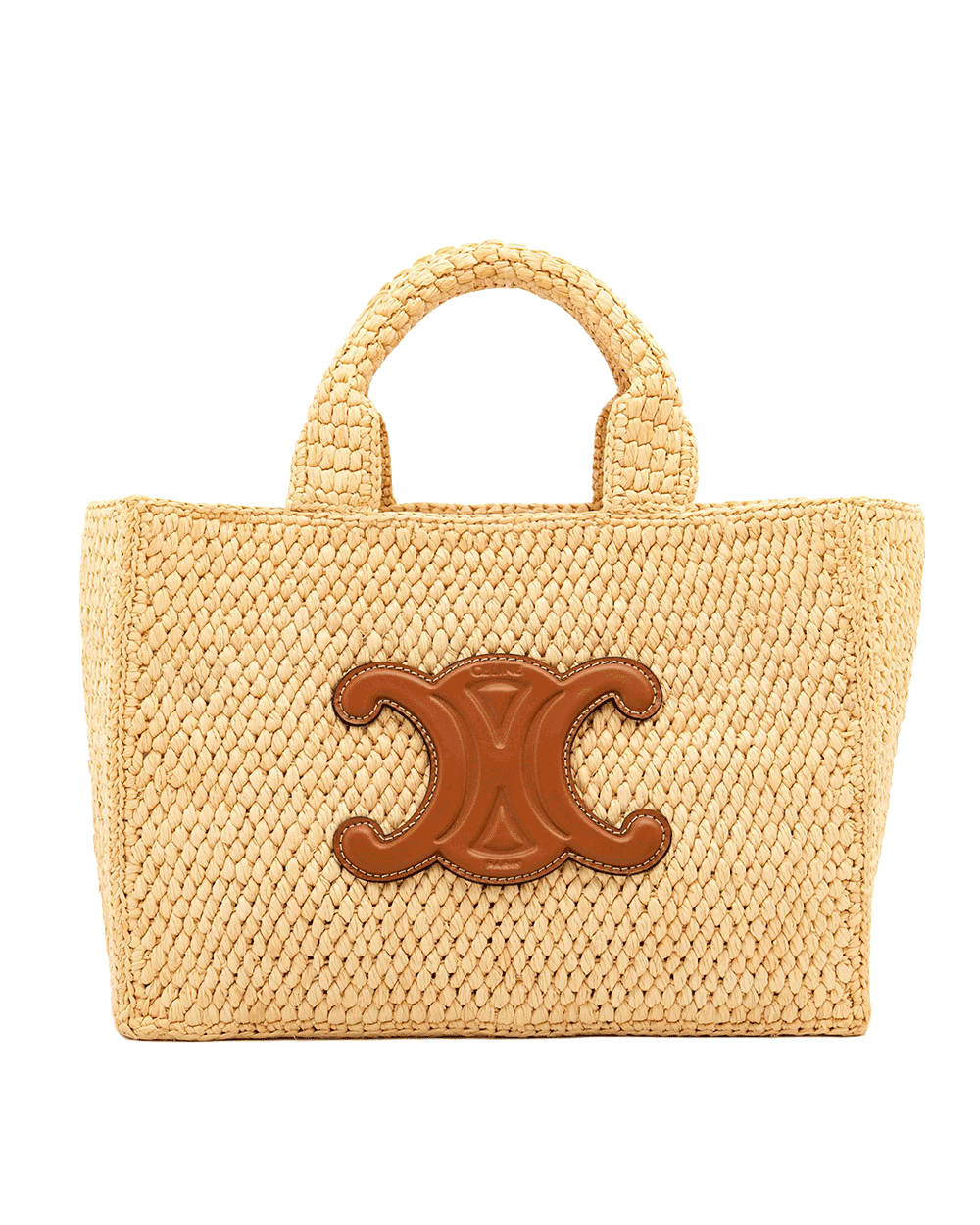 9 CELINE CABAS THAIS SMALL BROWN CALF AND RAFFIA GHW S AT 4273 2013