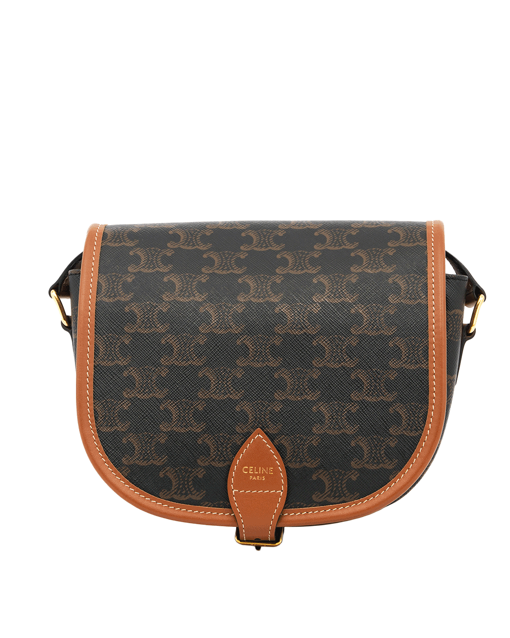 9 CELINE FOLCO BROWN TAN CANVAS GHW S ME 5202 S BR 4242 0584