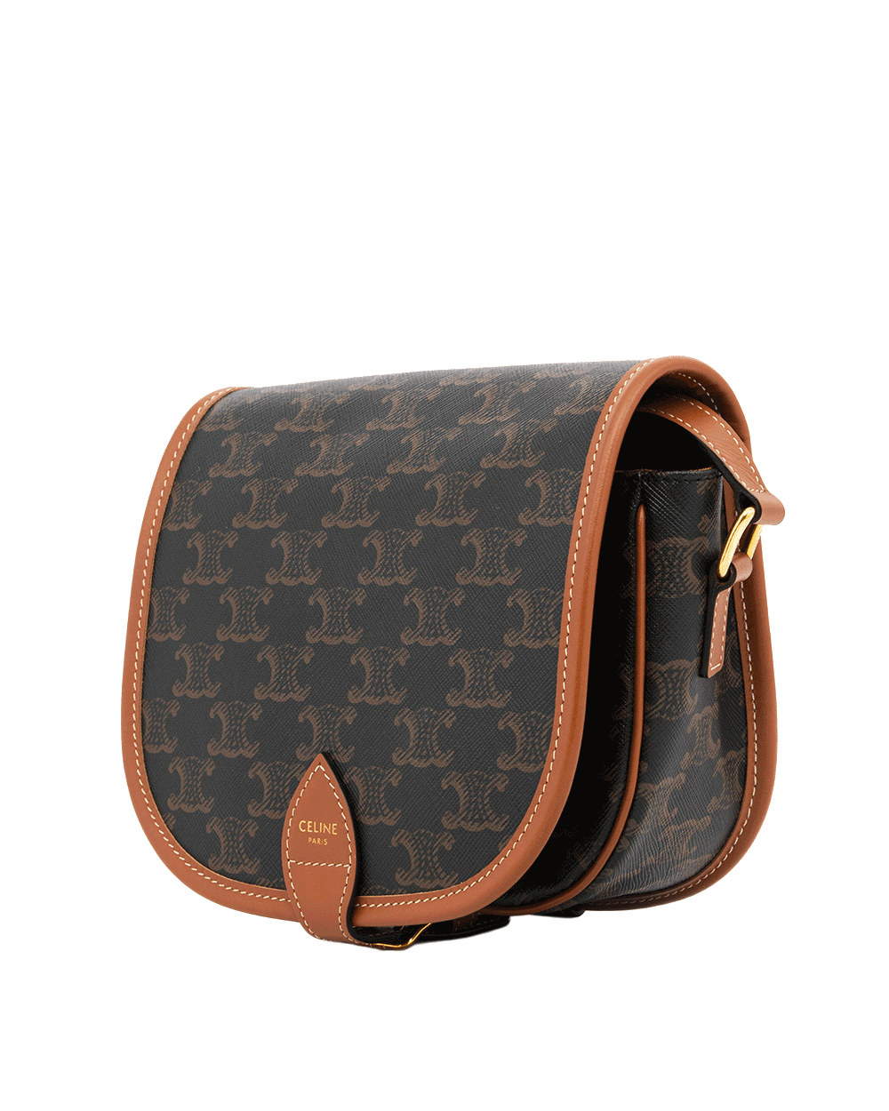9 CELINE FOLCO BROWN TAN CANVAS GHW S ME 5202 S BR 4242 0585