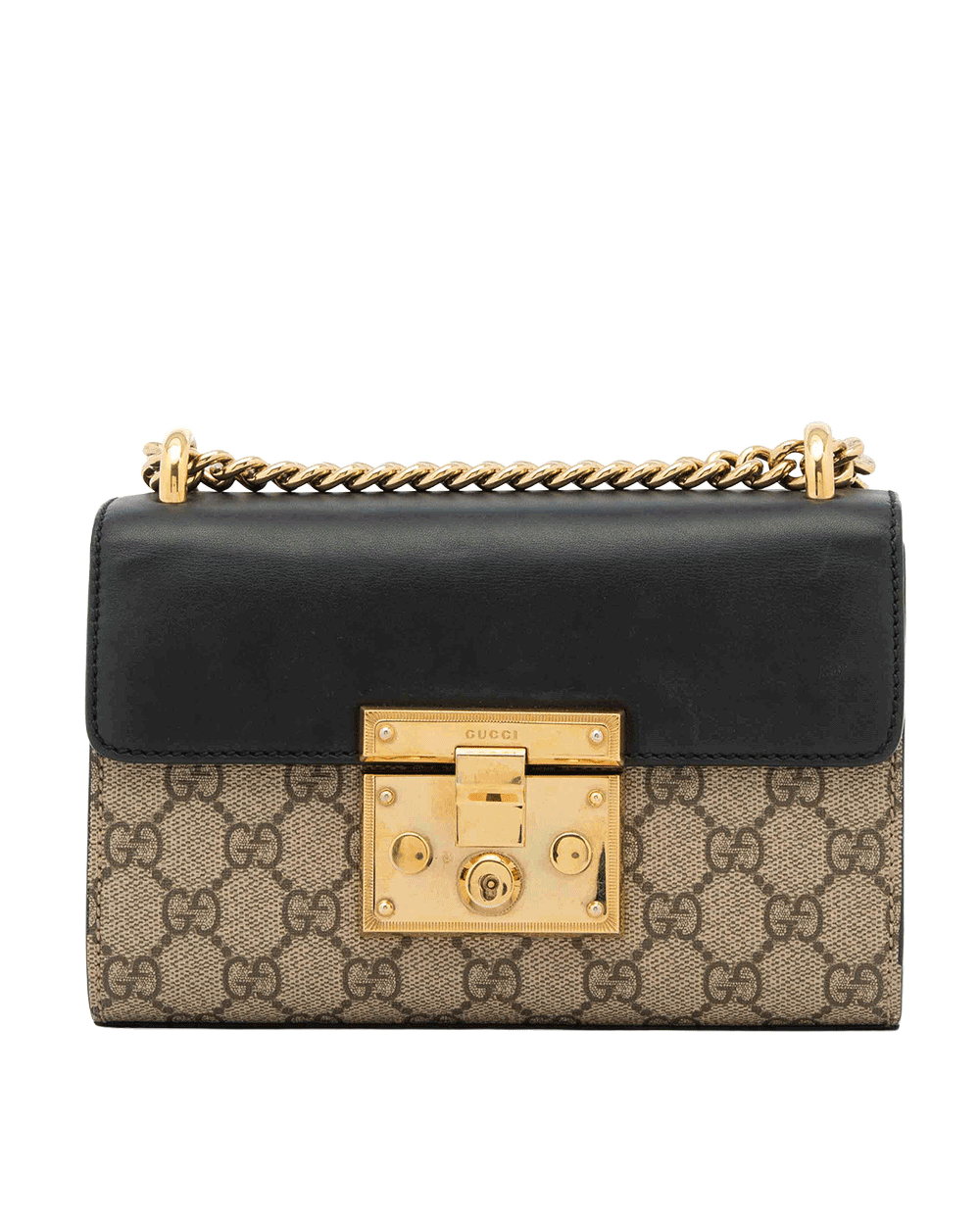 9 GUCCI PADLOCK BROWN BLACK GG MONOGRAM CANVAS GHW 409487 200047 0412