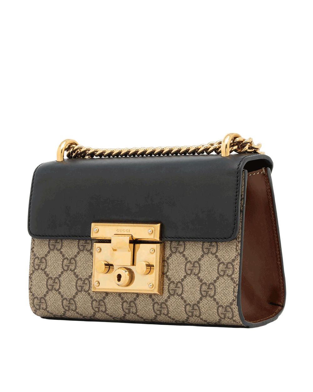9 GUCCI PADLOCK BROWN BLACK GG MONOGRAM CANVAS GHW 409487 200047 0413