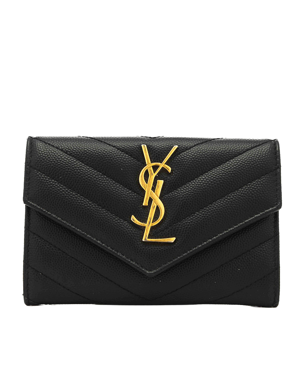 9 YSL CARD HOLDER SHORT BLACK CALF GHW TGR 414404 0719 0283