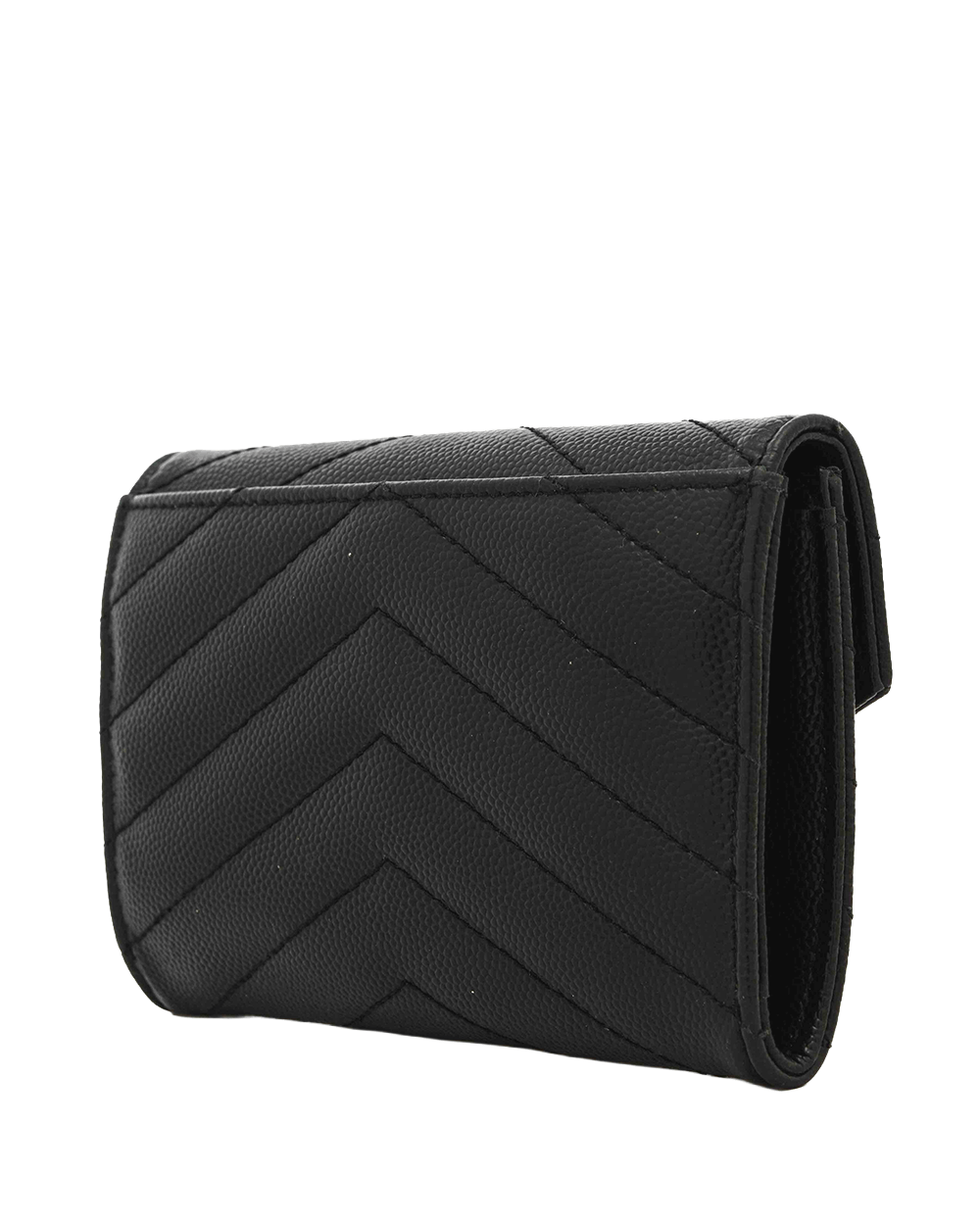 9 YSL CARD HOLDER SHORT BLACK CALF GHW TGR 414404 0719 0287(1)
